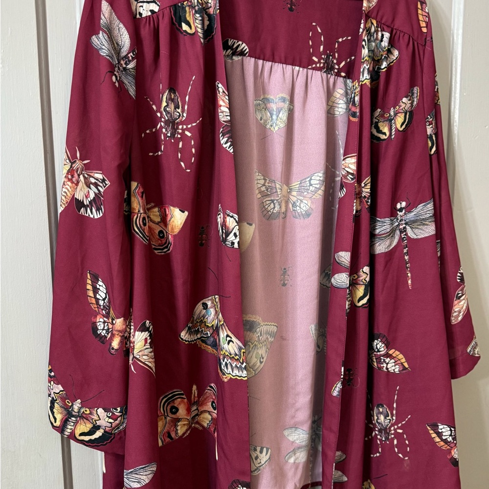 ModCloth breezy bliss butterfly/moth kimono cardigan